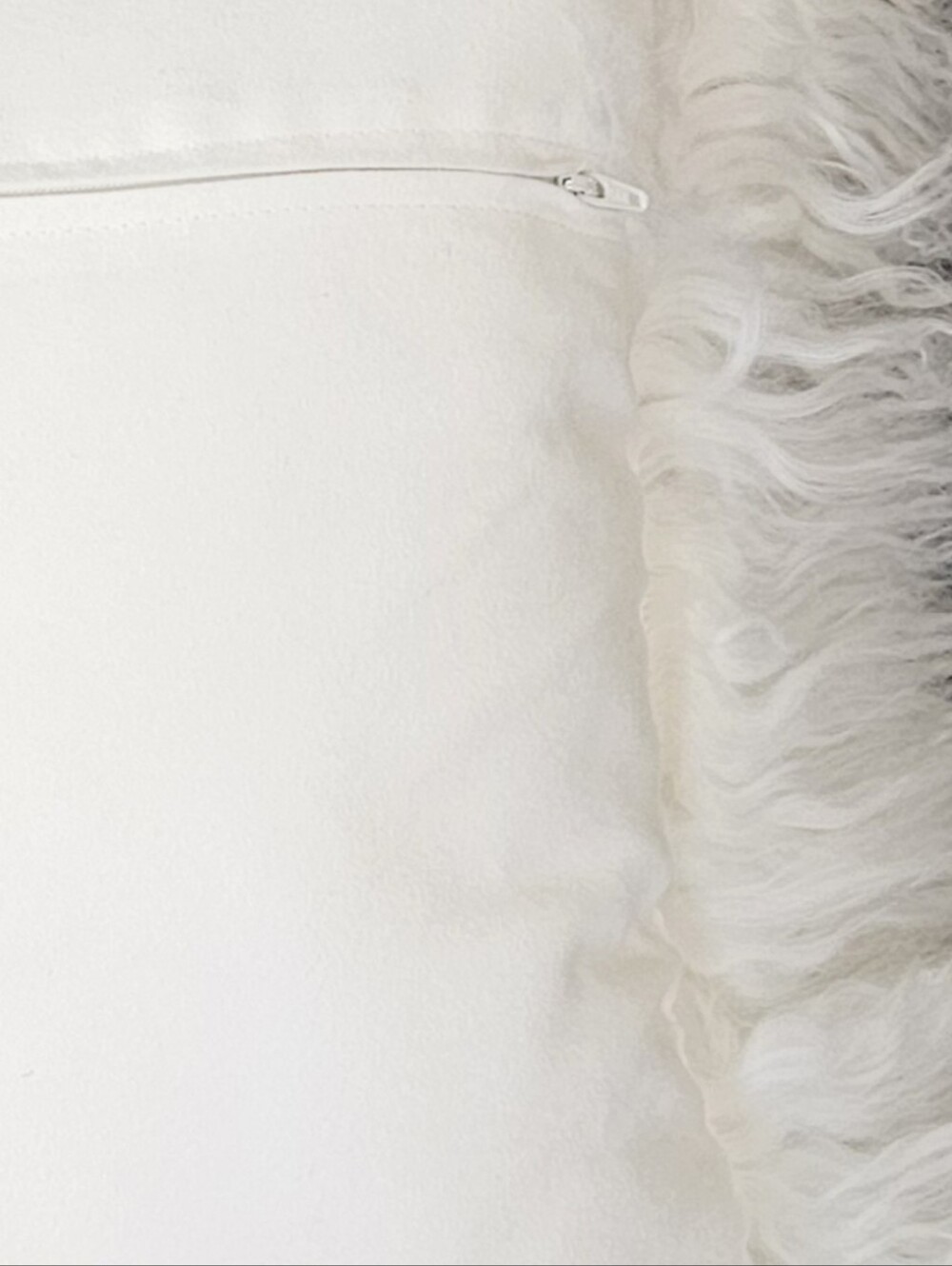 Mongolian Sheep Real Plush White Fur Decorative Pillow 16" New Pair +Two Inserts - Picture 2 of 5